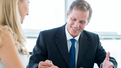 Personal injury lawyer consulting with client to discuss case and legal options.